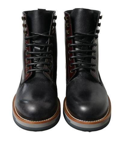 Dolce & Gabbana Elegant Bi-Color Leather Boots Dolce & Gabbana