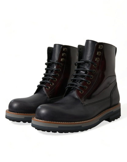 Dolce & Gabbana Elegant Bi-Color Leather Boots Dolce & Gabbana