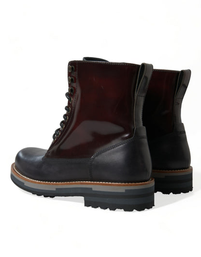 Dolce & Gabbana Elegant Bi-Color Leather Boots Dolce & Gabbana