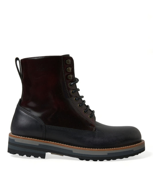 Dolce & Gabbana Elegant Bi-Color Leather Boots Dolce & Gabbana