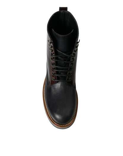 Dolce & Gabbana Elegant Bi-Color Leather Boots Dolce & Gabbana