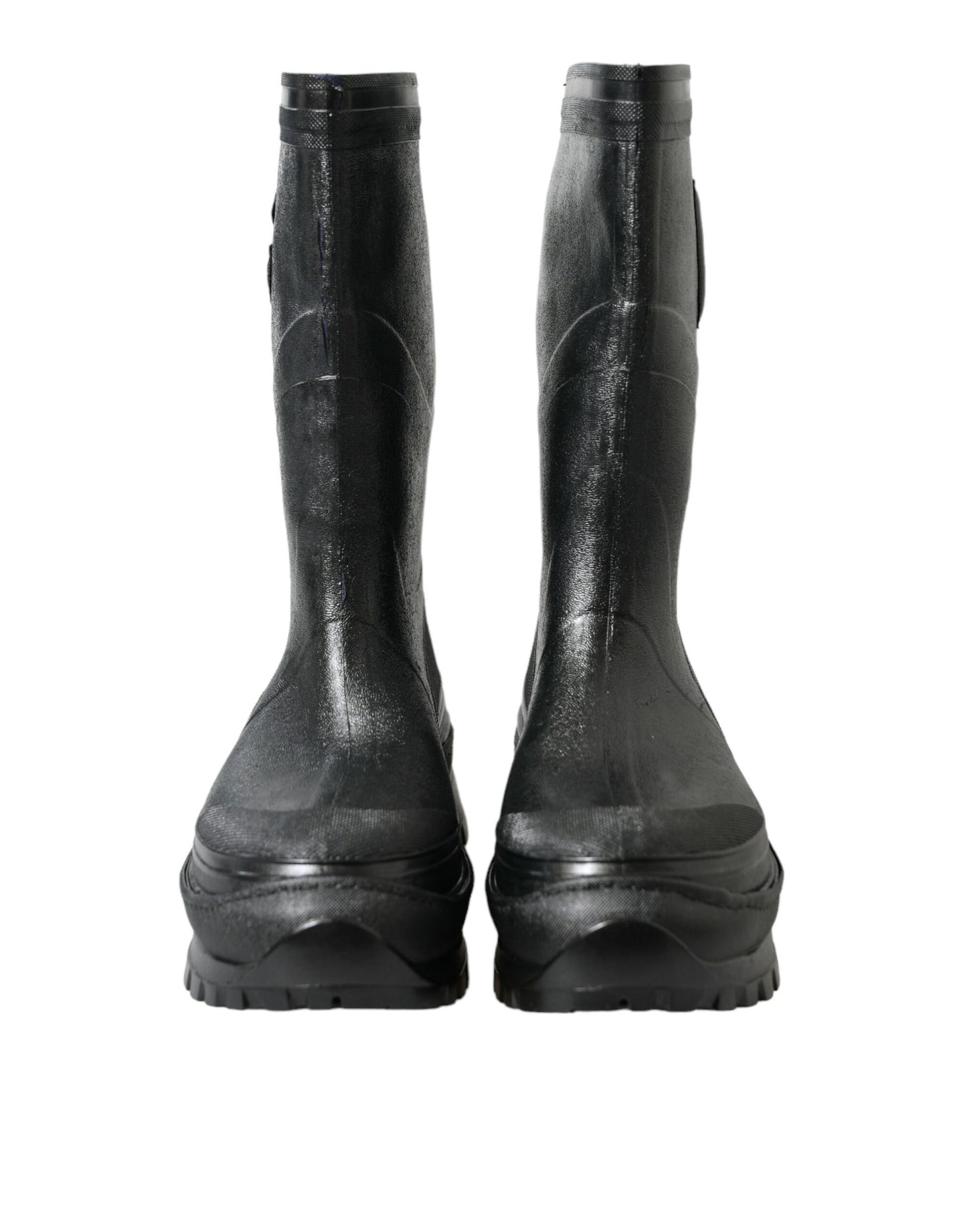 Dolce & Gabbana Sleek Metallic Rubber Rain Boots with DG Logo Dolce & Gabbana