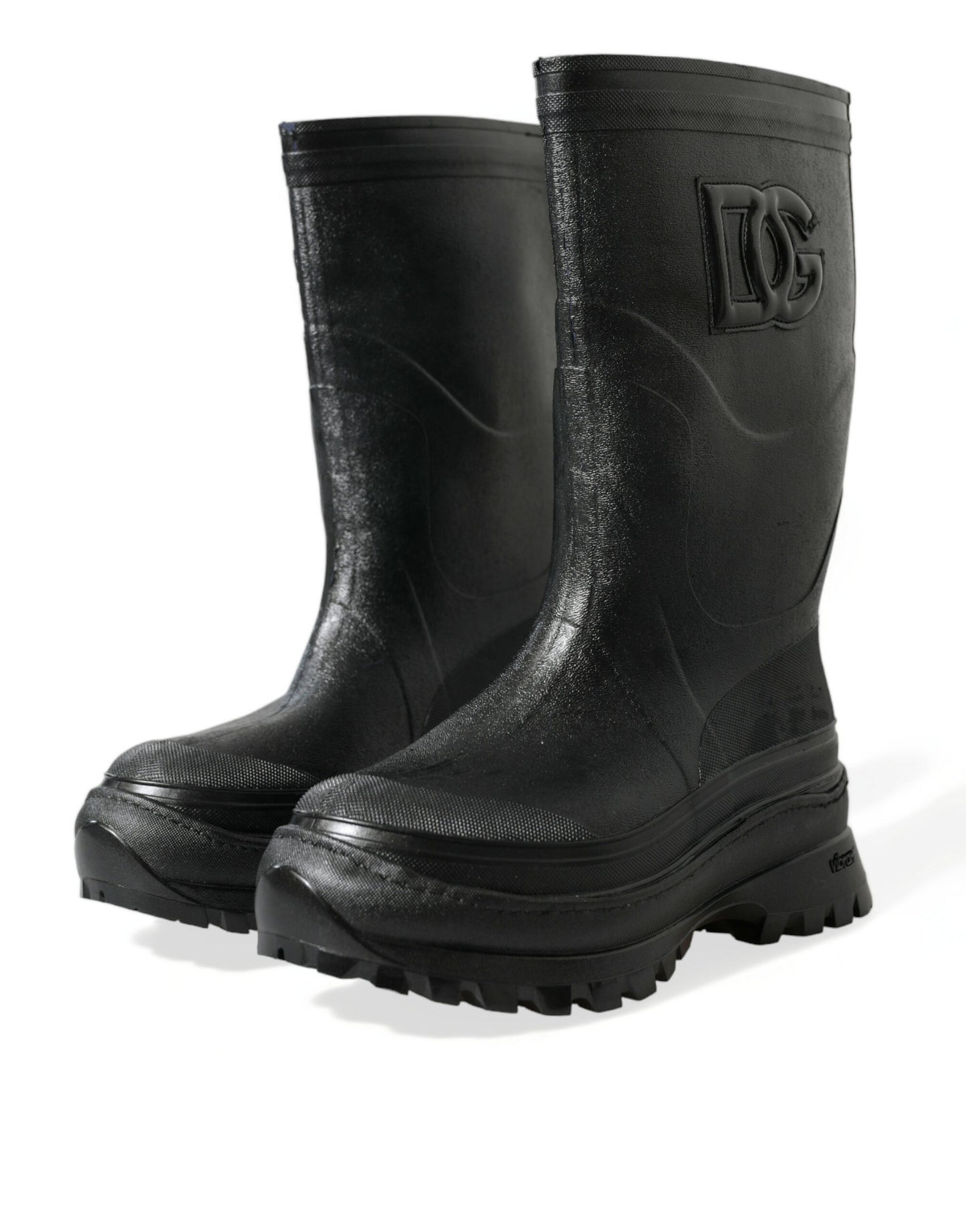 Dolce & Gabbana Sleek Metallic Rubber Rain Boots with DG Logo Dolce & Gabbana