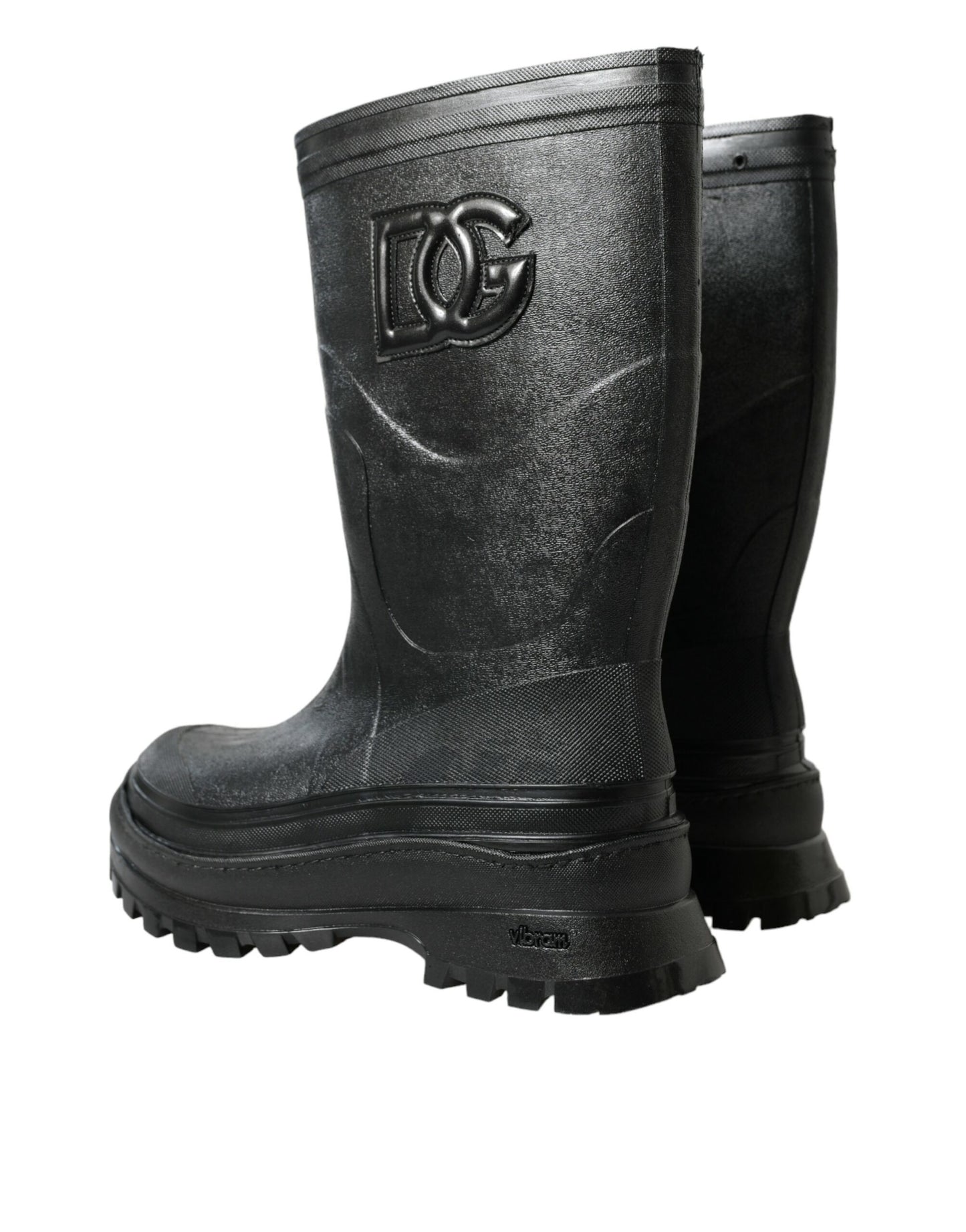 Dolce & Gabbana Sleek Metallic Rubber Rain Boots with DG Logo Dolce & Gabbana