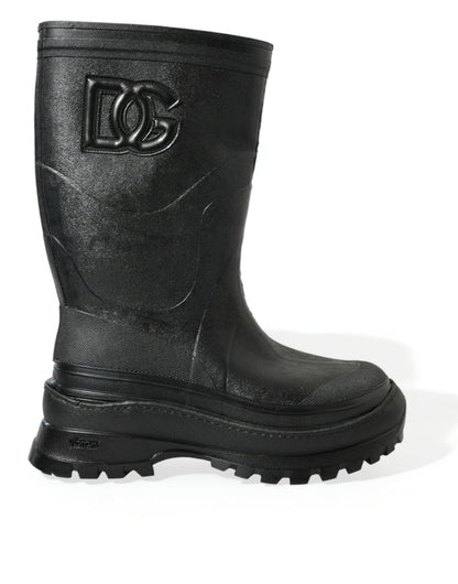 Dolce & Gabbana Sleek Metallic Rubber Rain Boots with DG Logo Dolce & Gabbana