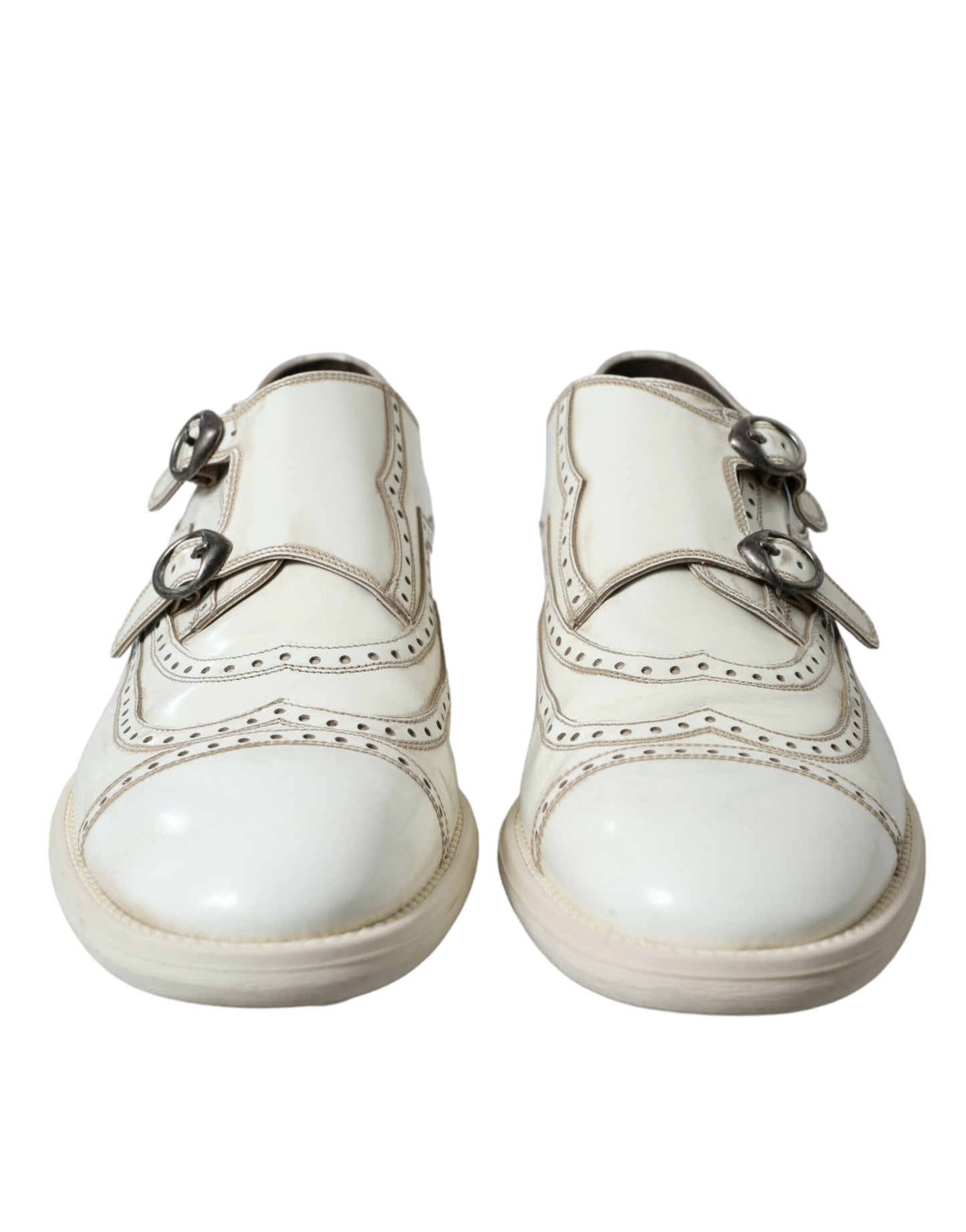 Dolce & Gabbana Elegant White Leather Derby Dress Shoes Dolce & Gabbana