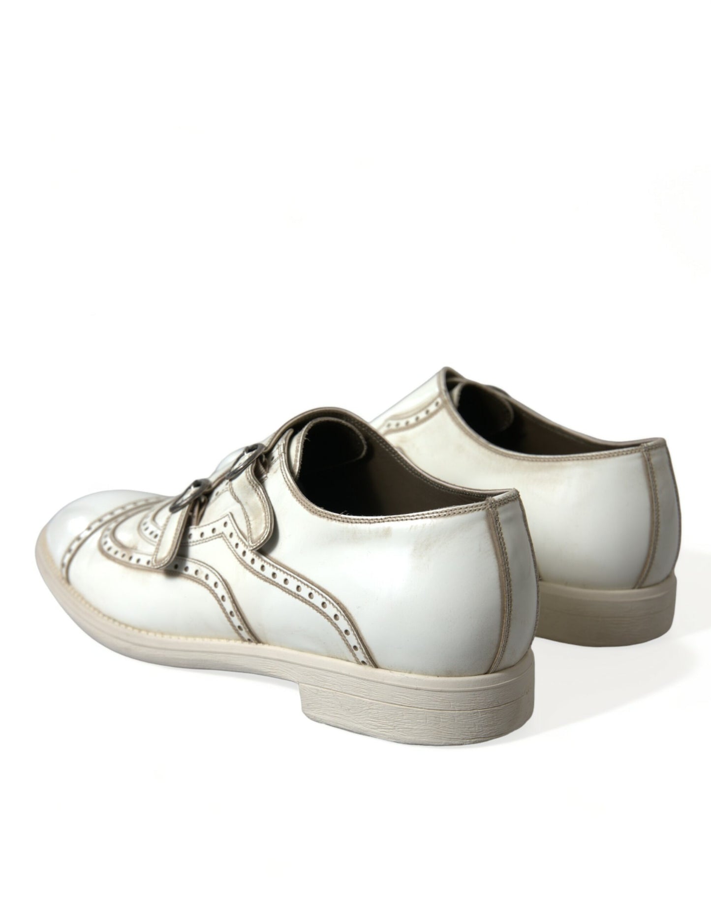 Dolce & Gabbana Elegant White Leather Derby Dress Shoes Dolce & Gabbana