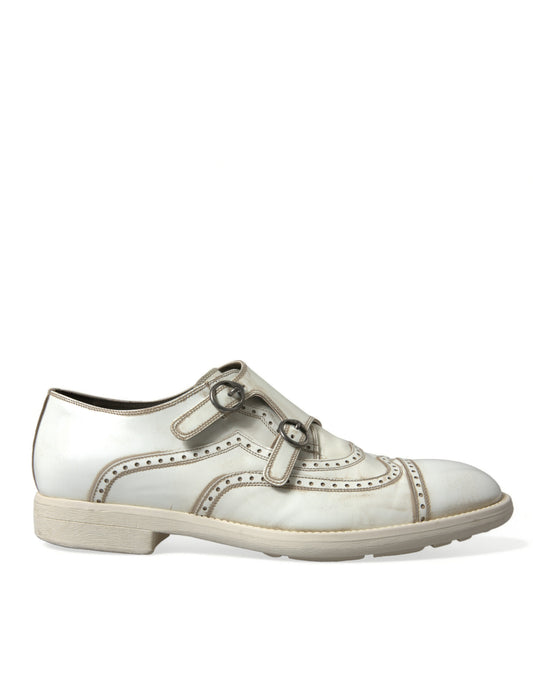 Dolce & Gabbana Elegant White Leather Derby Dress Shoes Dolce & Gabbana