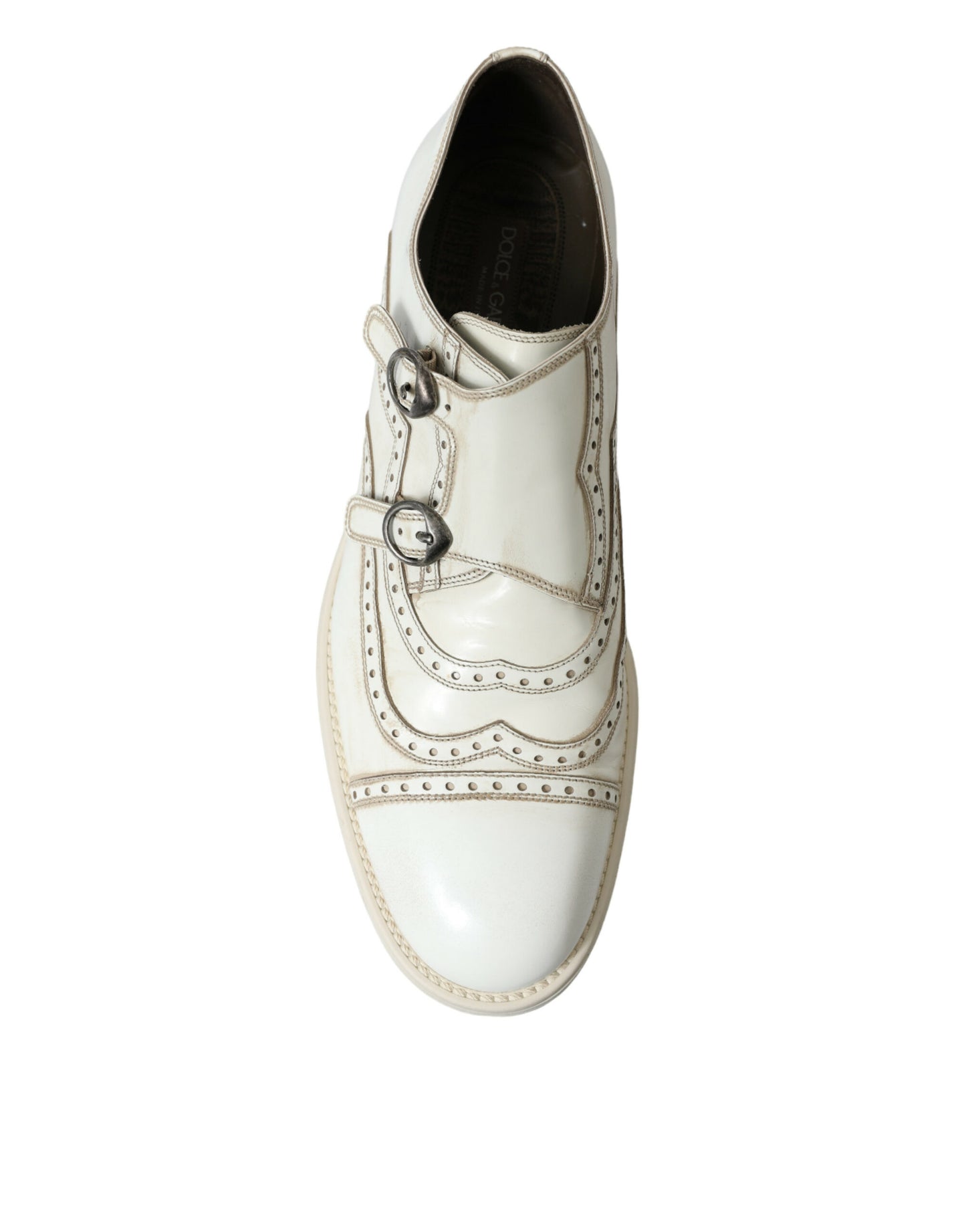 Dolce & Gabbana Elegant White Leather Derby Dress Shoes Dolce & Gabbana