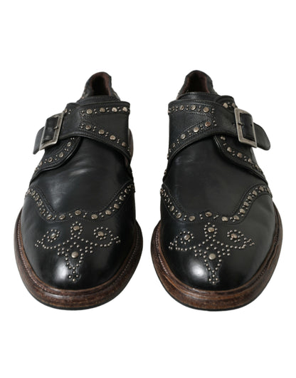 Dolce & Gabbana Elegant Calfskin Leather Monk Straps Dolce & Gabbana