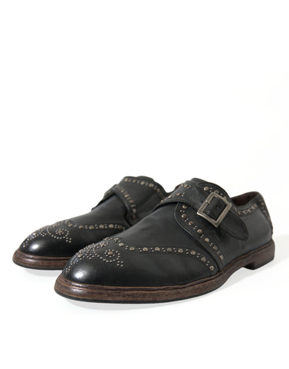 Dolce & Gabbana Elegant Calfskin Leather Monk Straps Dolce & Gabbana