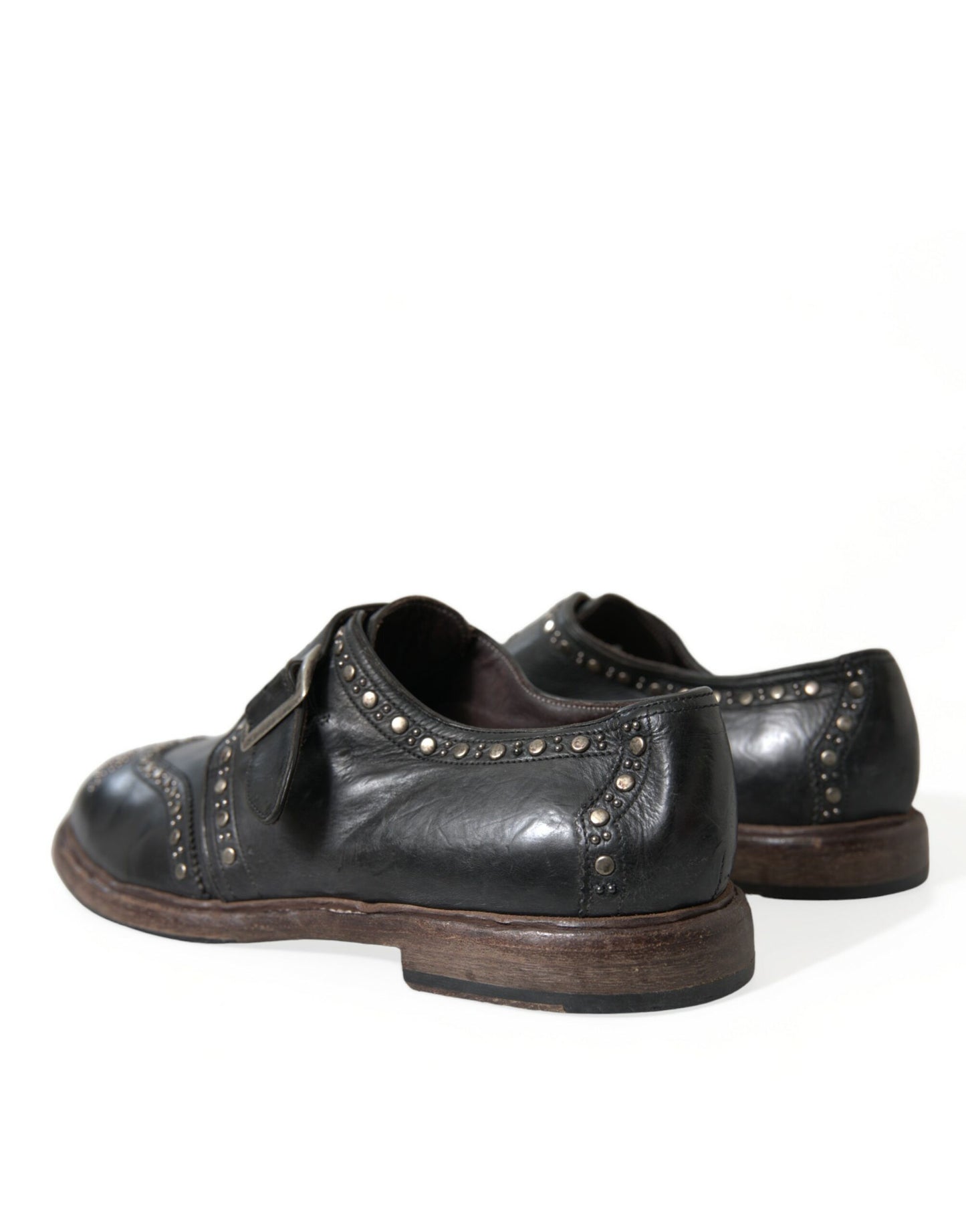 Dolce & Gabbana Elegant Calfskin Leather Monk Straps Dolce & Gabbana