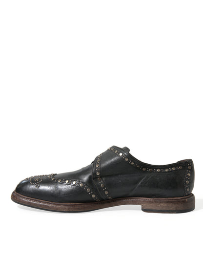 Dolce & Gabbana Elegant Calfskin Leather Monk Straps Dolce & Gabbana