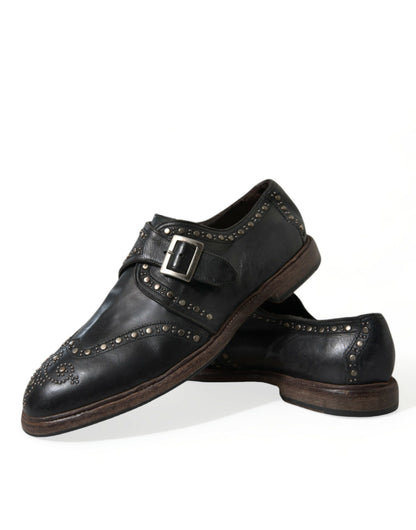 Dolce & Gabbana Elegant Calfskin Leather Monk Straps Dolce & Gabbana