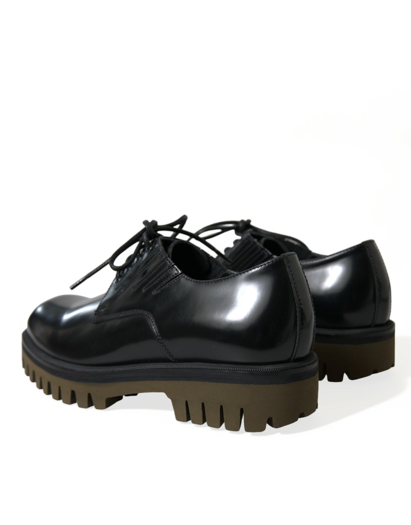 Dolce & Gabbana Elegant Black Leather Derby Dress Shoes Dolce & Gabbana