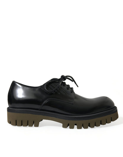 Dolce & Gabbana Elegant Black Leather Derby Dress Shoes Dolce & Gabbana