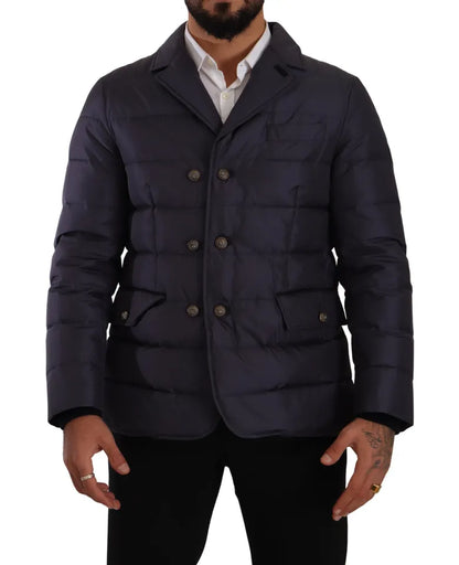 Dolce & Gabbana Elegant Dark Blue Silk Blend Jacket Dolce & Gabbana