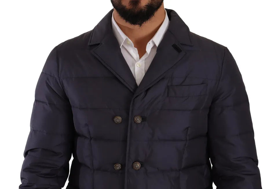 Dolce & Gabbana Elegant Dark Blue Silk Blend Jacket Dolce & Gabbana