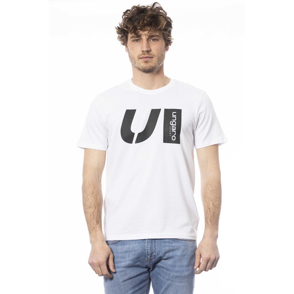 Ungaro Sport White Cotton Men T-Shirt Ungaro Sport