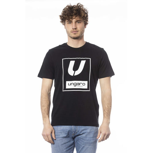 Ungaro Sport Black Cotton Men T-Shirt Ungaro Sport