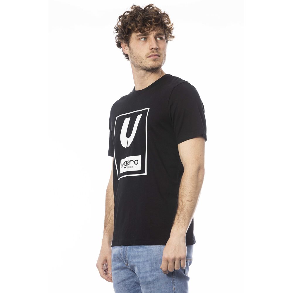 Ungaro Sport Black Cotton Men T-Shirt Ungaro Sport