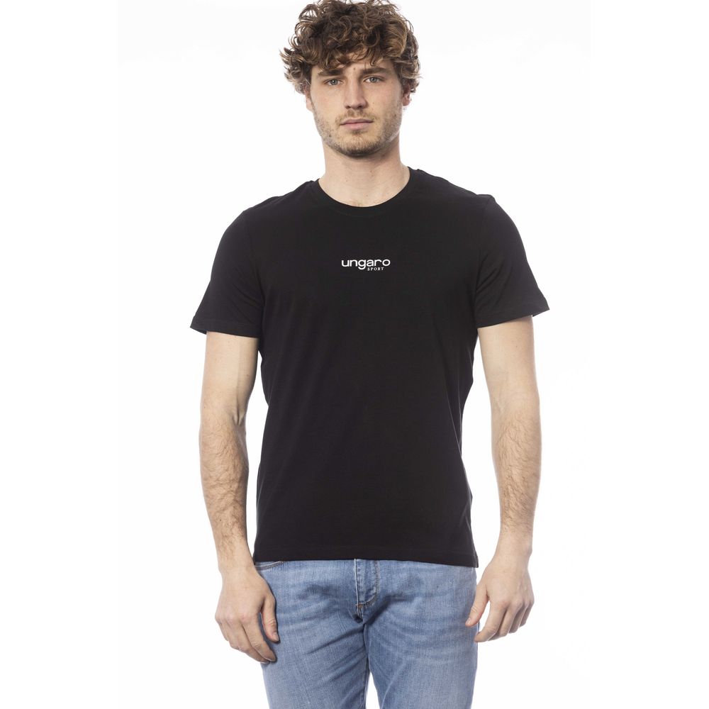 Ungaro Sport Black Cotton Men T-Shirt Ungaro Sport