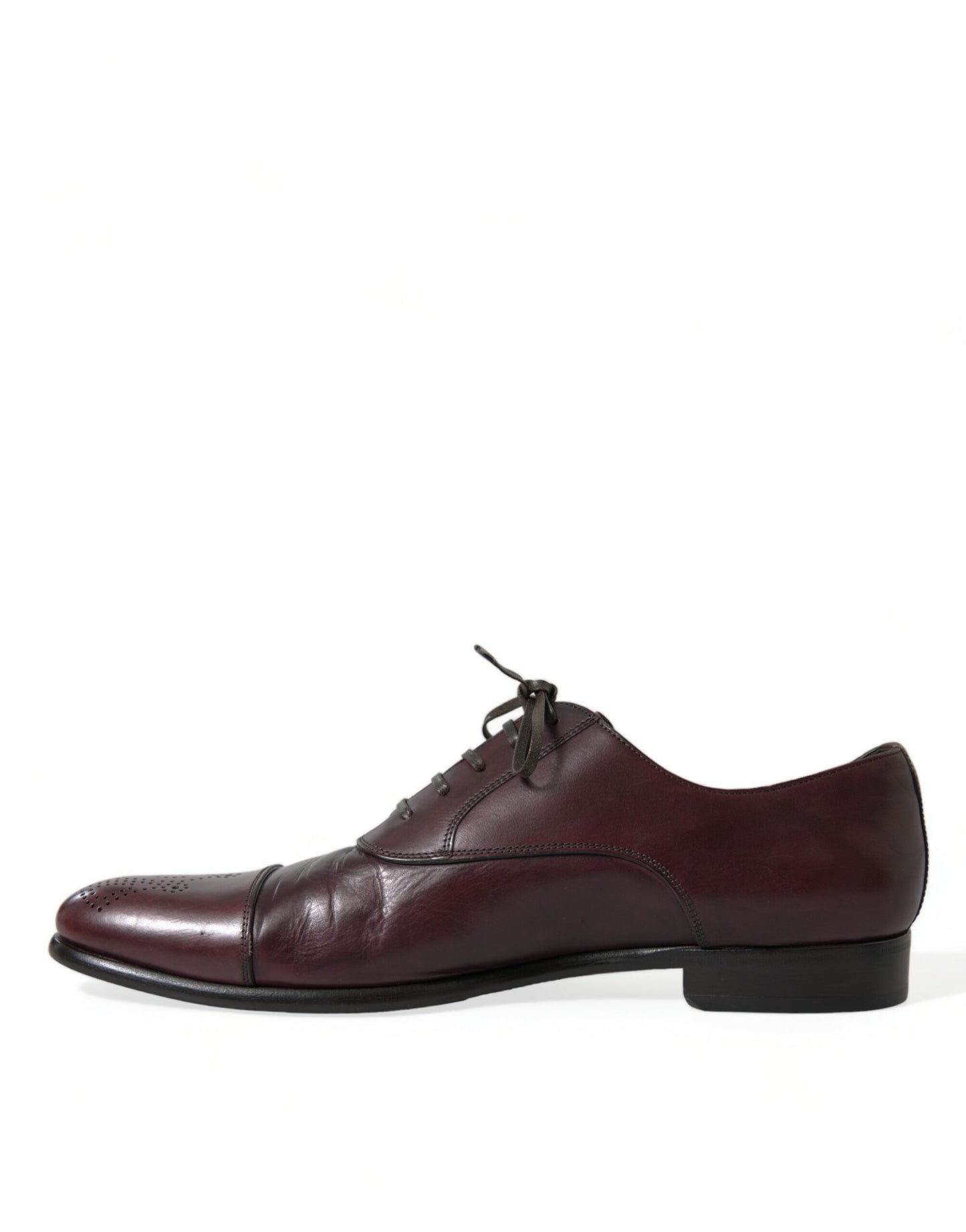 Dolce & Gabbana Elegant Burgundy Leather Derby Shoes Dolce & Gabbana