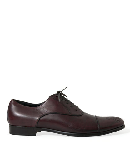 Dolce & Gabbana Elegant Burgundy Leather Derby Shoes Dolce & Gabbana