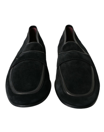 Dolce & Gabbana Elegant Velvet Black Loafers for Men Dolce & Gabbana