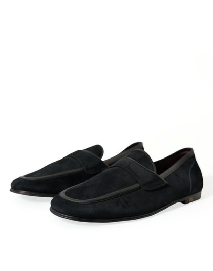 Dolce & Gabbana Elegant Velvet Black Loafers for Men Dolce & Gabbana