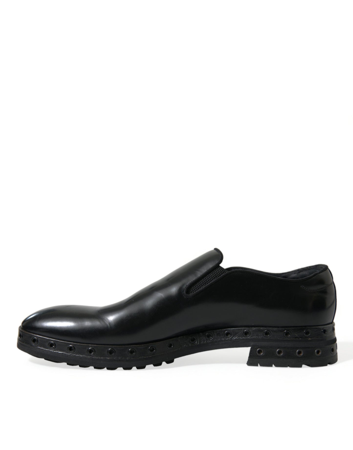 Dolce & Gabbana Elegant Black Leather Studded Loafers Dolce & Gabbana