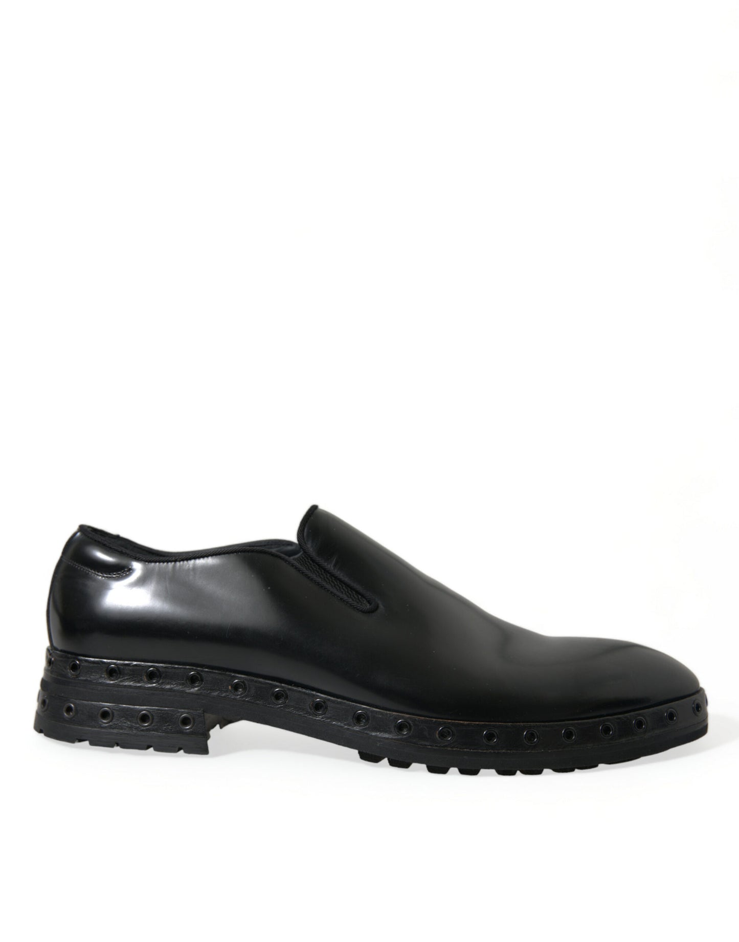 Dolce & Gabbana Elegant Black Leather Studded Loafers Dolce & Gabbana