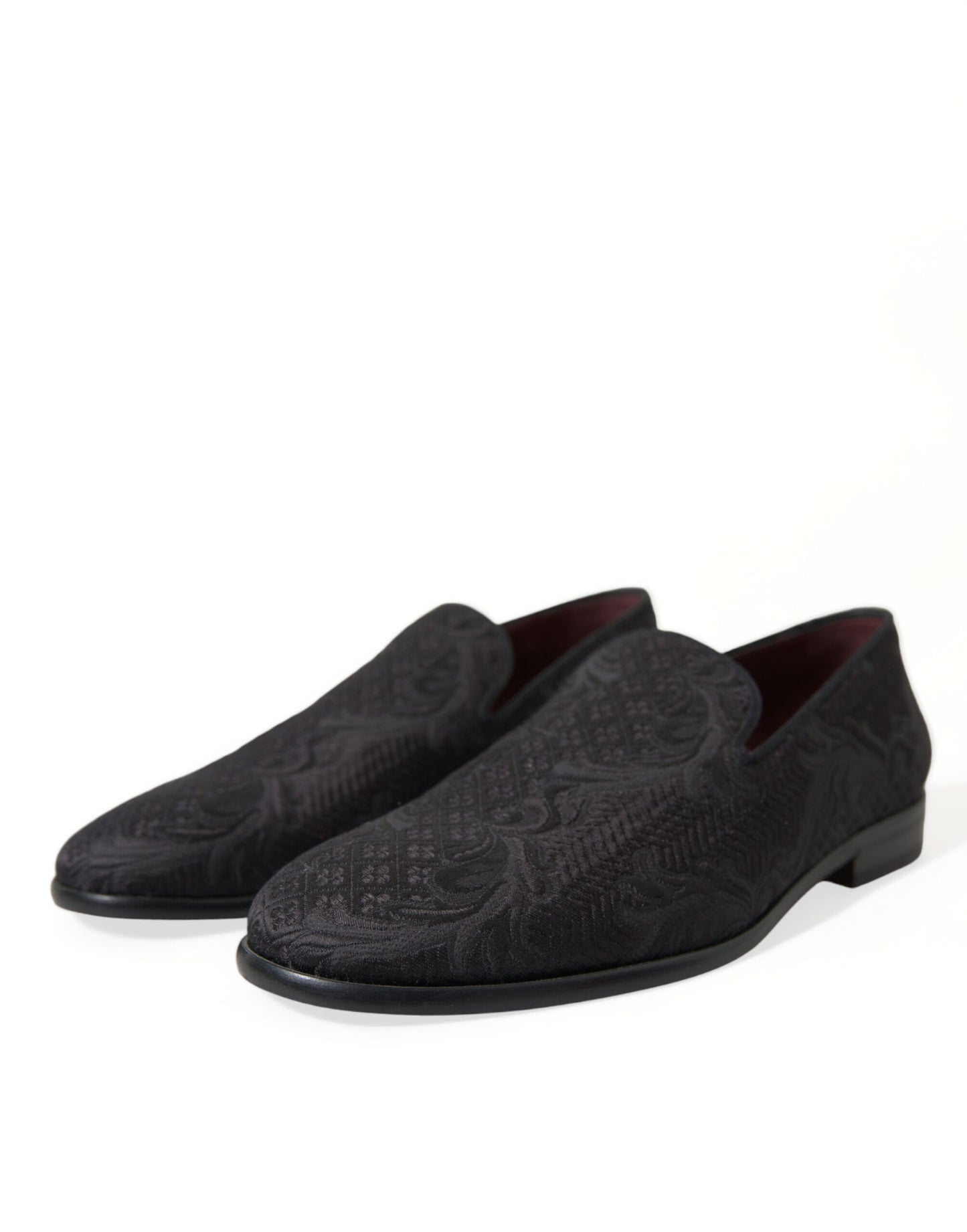 Dolce & Gabbana Elegant Black Brocade Dress Loafers Dolce & Gabbana