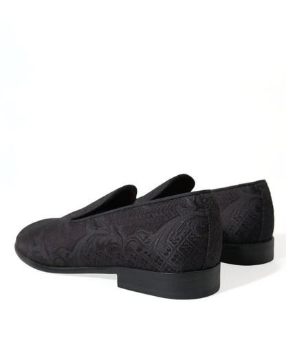 Dolce & Gabbana Elegant Black Brocade Dress Loafers Dolce & Gabbana