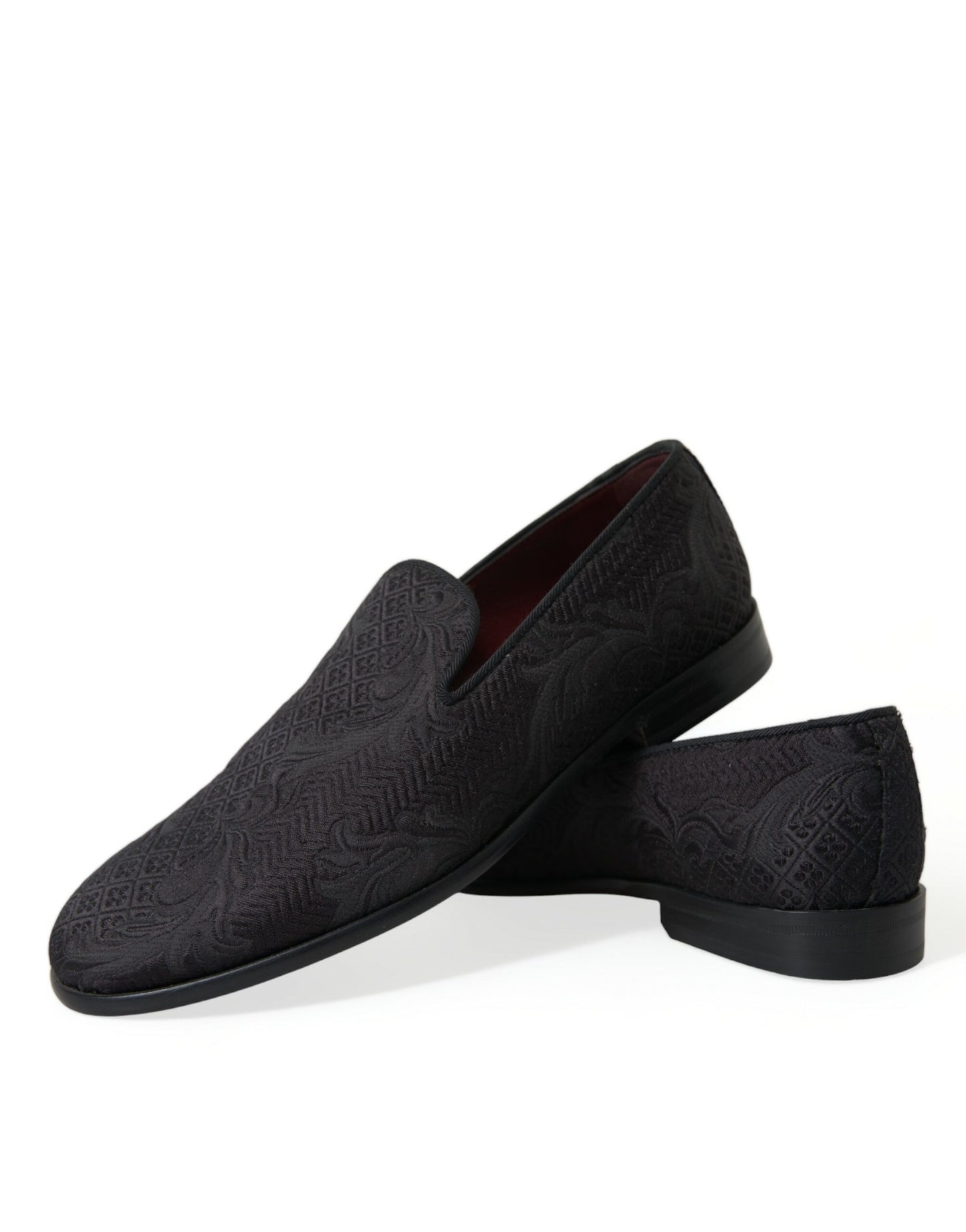 Dolce & Gabbana Elegant Black Brocade Dress Loafers Dolce & Gabbana