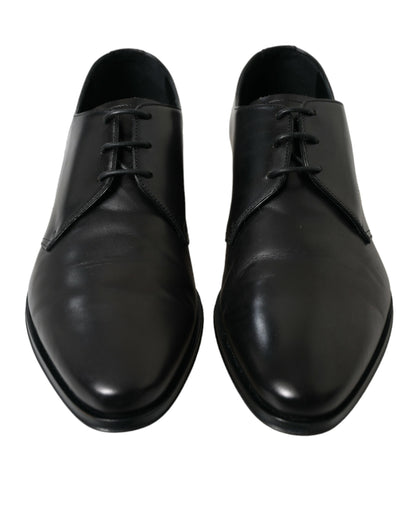 Dolce & Gabbana Elegant Black Leather Derby Dress Shoes Dolce & Gabbana