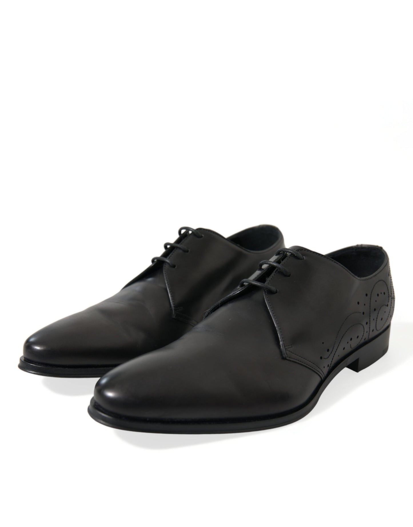 Dolce & Gabbana Elegant Black Leather Derby Dress Shoes Dolce & Gabbana