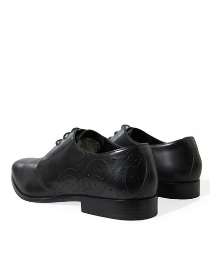 Dolce & Gabbana Elegant Black Leather Derby Dress Shoes Dolce & Gabbana