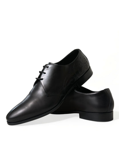 Dolce & Gabbana Elegant Black Leather Derby Dress Shoes Dolce & Gabbana