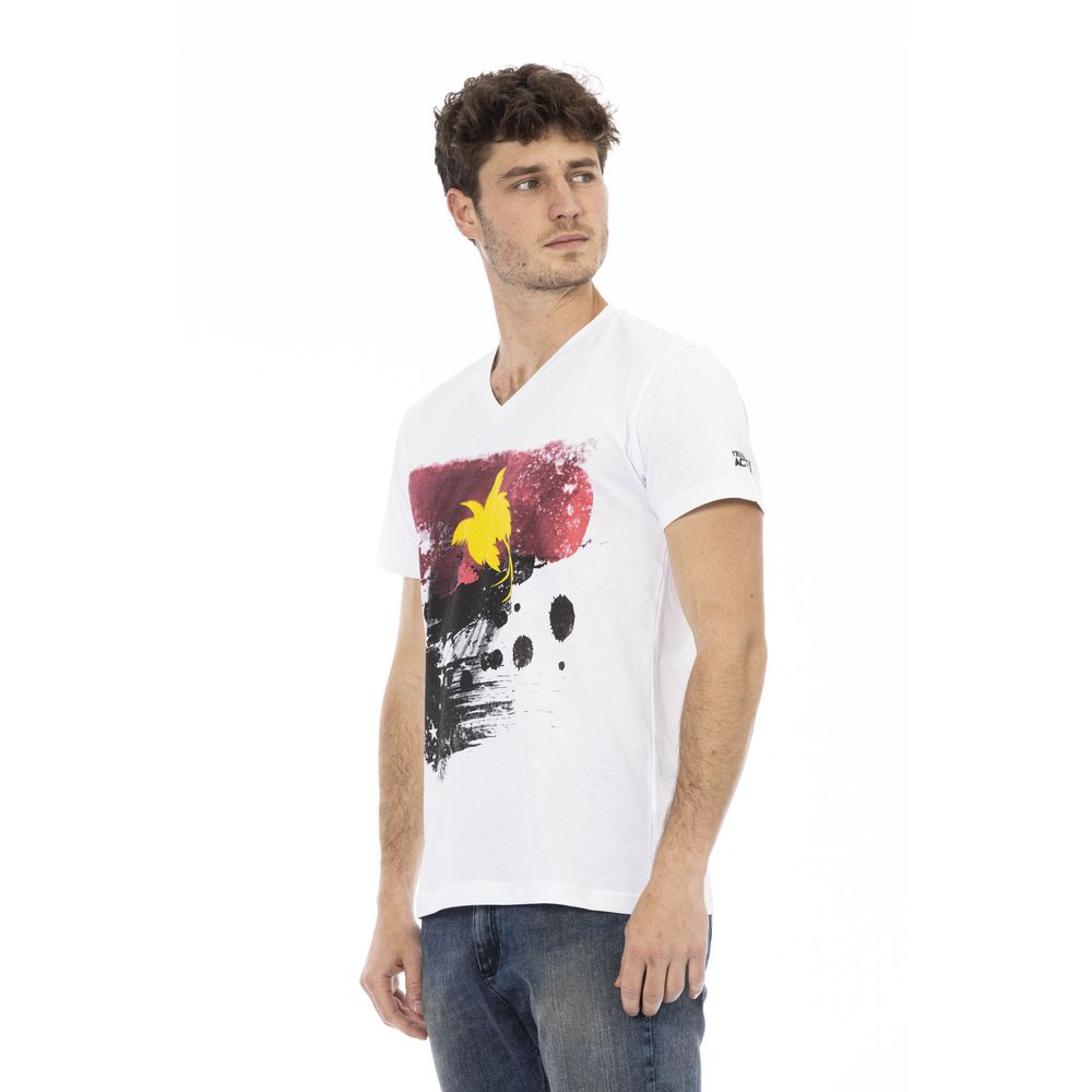 Trussardi Action White Cotton Men T-Shirt Trussardi Action