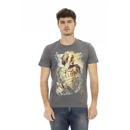 Trussardi Action Gray Cotton Men T-Shirt Trussardi Action