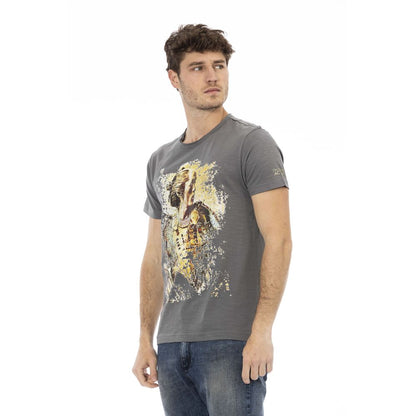 Trussardi Action Gray Cotton Men T-Shirt Trussardi Action