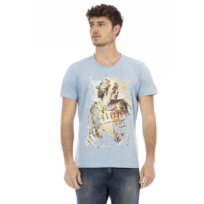 Trussardi Action Light Blue Cotton Men T-Shirt Trussardi Action