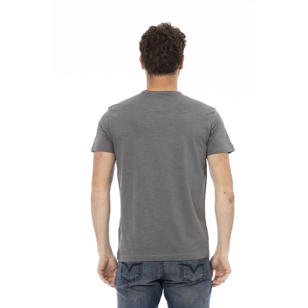 Trussardi Action Gray Cotton Men T-Shirt Trussardi Action