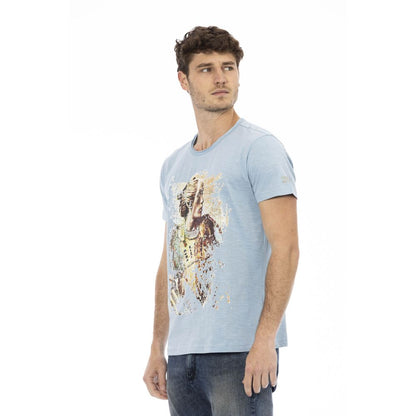 Trussardi Action Light Blue Cotton Men T-Shirt Trussardi Action