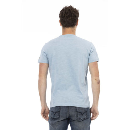 Trussardi Action Light Blue Cotton Men T-Shirt Trussardi Action