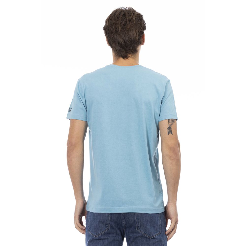 Trussardi Action Light Blue Cotton Men T-Shirt Trussardi Action