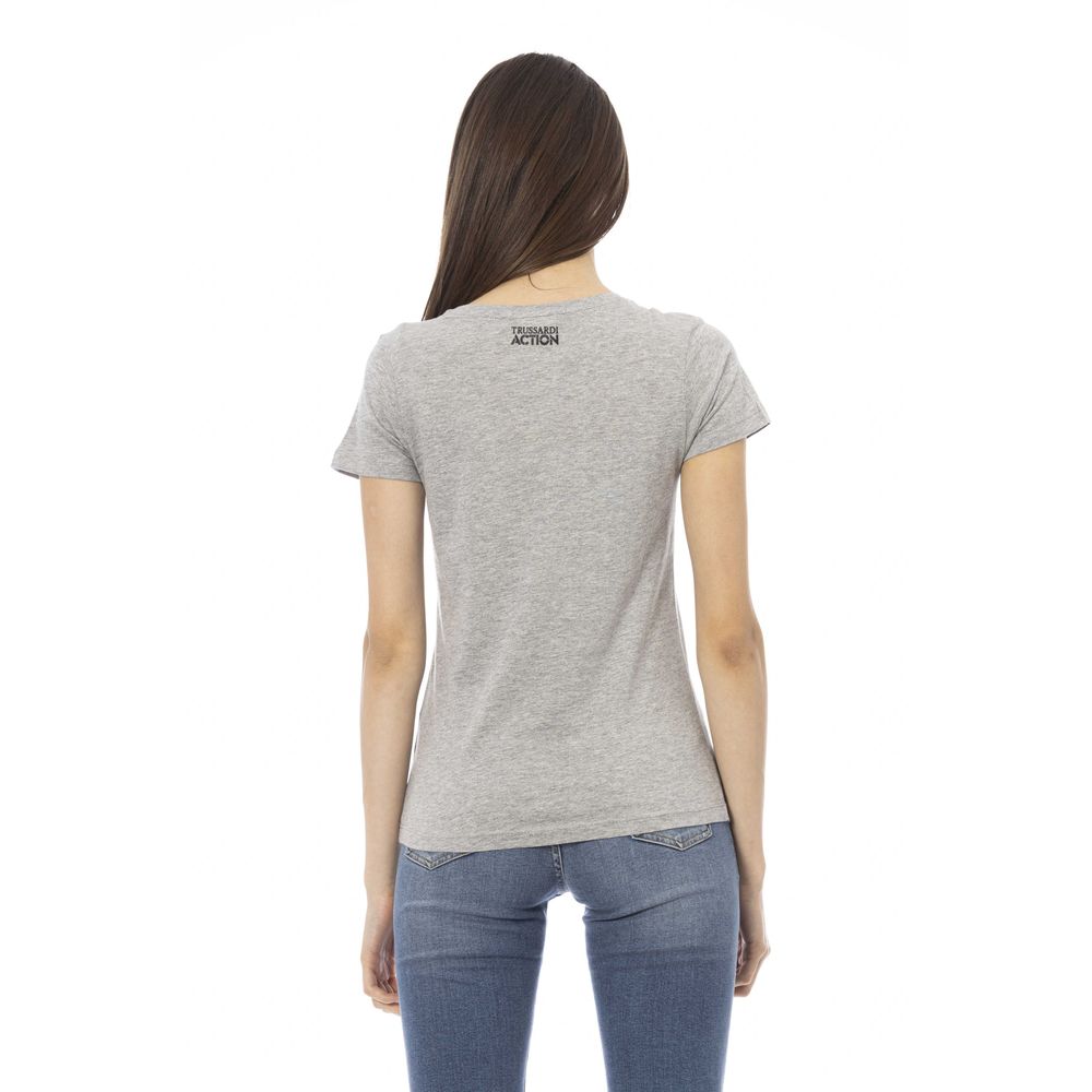 Trussardi Action Gray Cotton Women Top Trussardi Action