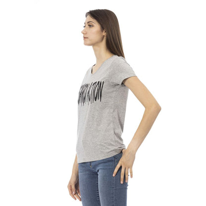 Trussardi Action Gray Cotton Women's Top Trussardi Action