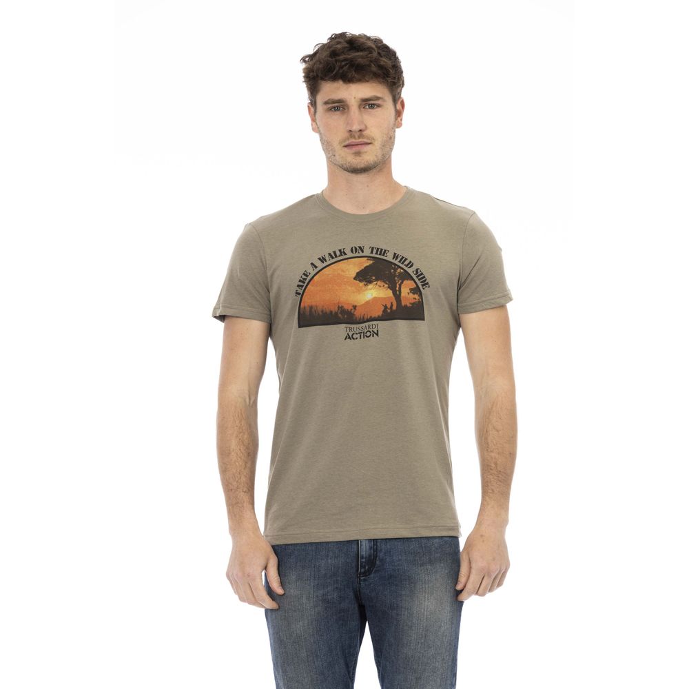 Trussardi Action Green Cotton Men TShirt Trussardi Action